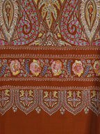 Classic Handloom Pashmina Shawl Paper Mache Art in Brown
