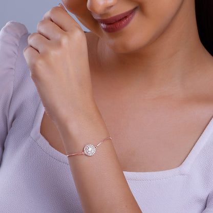 Rose Gold Circle of Zircon Bracelet