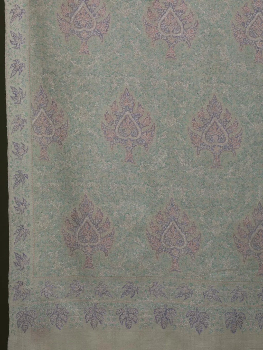 Classic Handloom Pashmina Shawl Jama Embroidery in Ivory