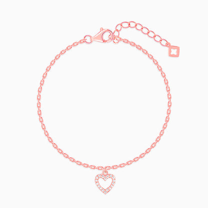 Rose Gold Heart Hooked Bracelet