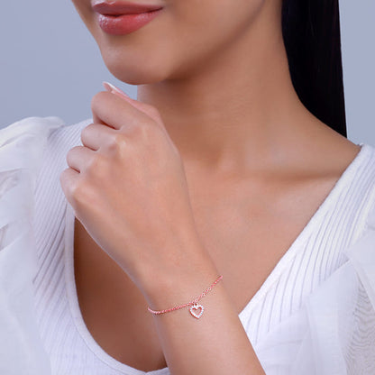 Rose Gold Heart Hooked Bracelet