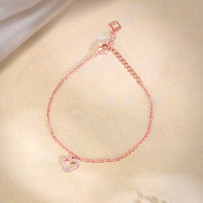 Rose Gold Heart Hooked Bracelet