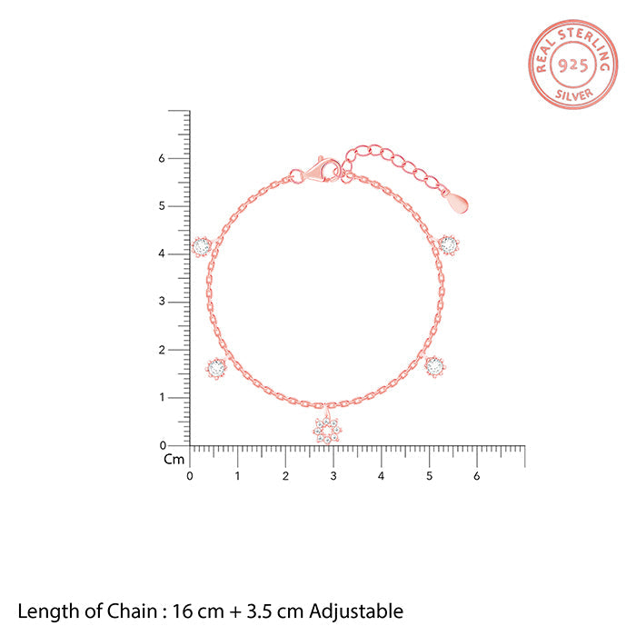 Anushka Sharma Rose Gold Flower Charm Bracelet