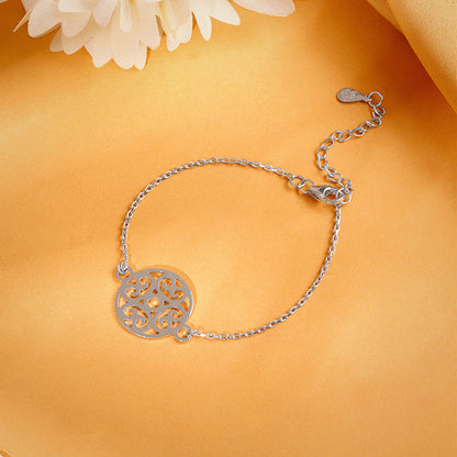 Silver Circular Mandala Bracelet Rakhi