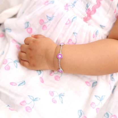 Silver Cutie Flower Kids Bracelet (0-2 years)