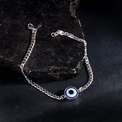 Silver Evil Eye Style Bracelet For Him