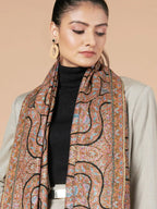 Classic Handloom Pashmina Shawl Jama Embroidery in Black