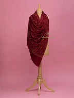 Classic Cashmina Shawl with Jaal Pattern in Maroon