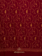 Classic Cashmina Shawl with Jaal Pattern in Maroon