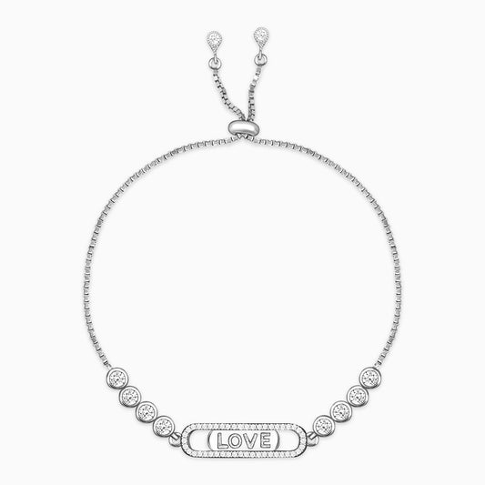 Silver Zircon Love Bracelet