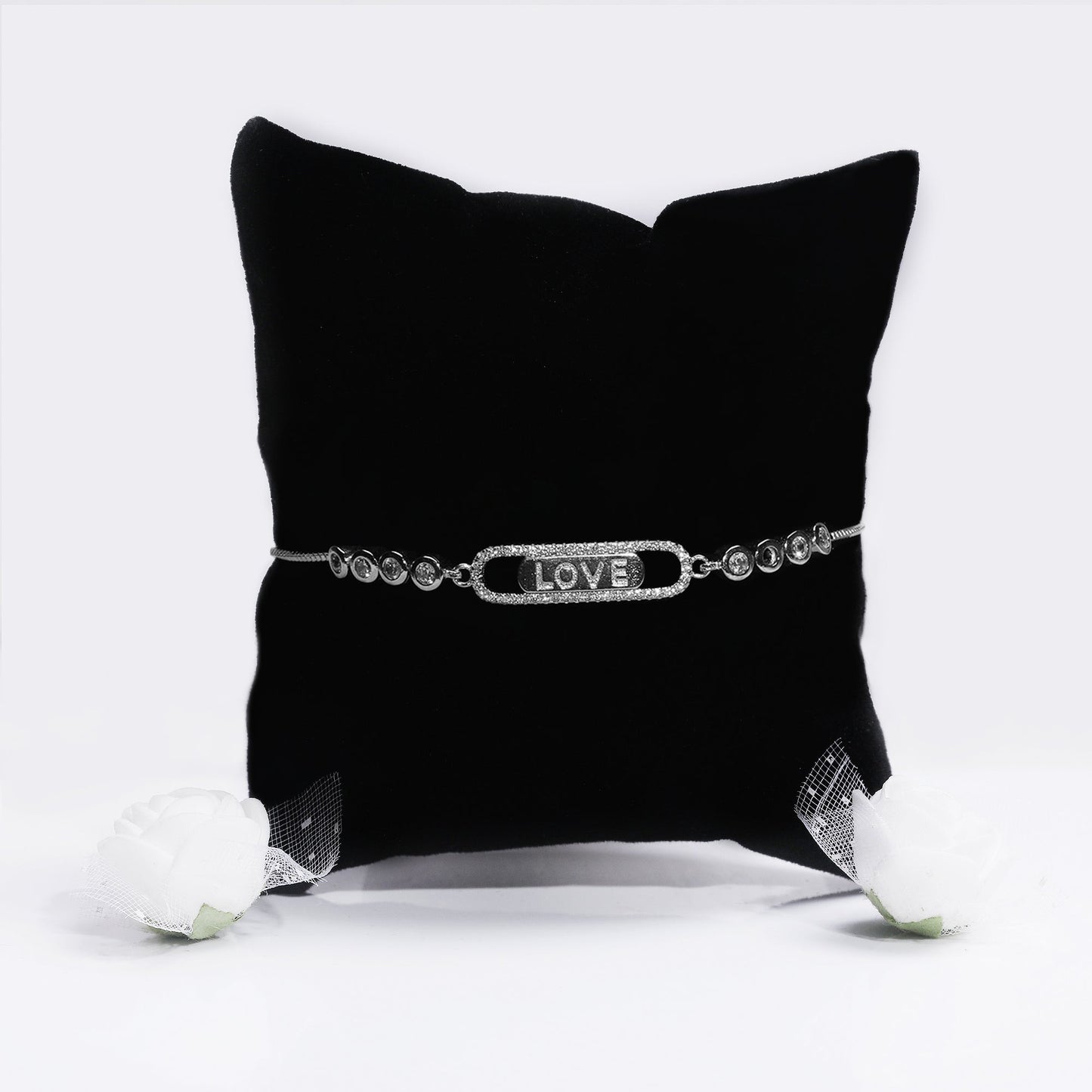Silver Zircon Love Bracelet