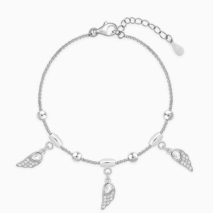 Silver Zircon Winged Charm Bracelet