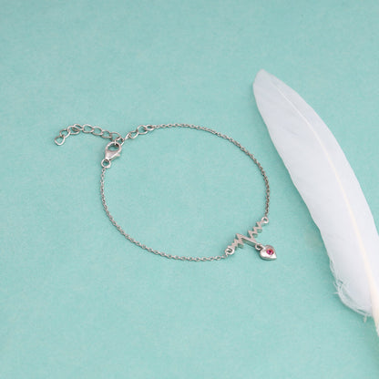 Silver Heartbeat Drop Bracelet