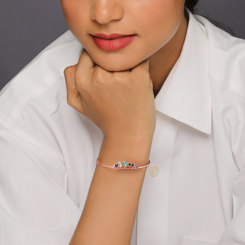 Anushka Sharma Rose Gold Multi-Hued Tiara Bangle Bracelet