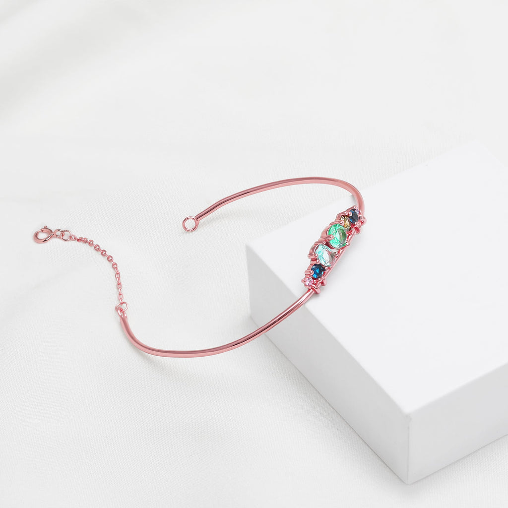 Anushka Sharma Rose Gold Multi-Hued Tiara Bangle Bracelet