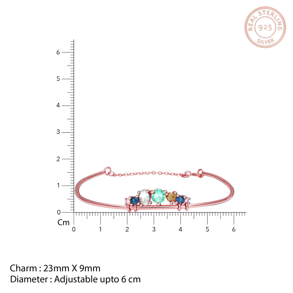 Anushka Sharma Rose Gold Multi-Hued Tiara Bangle Bracelet