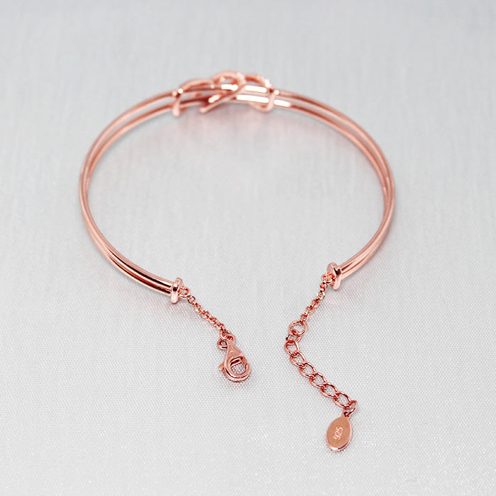 Silver Rose Gold Dual Entangle Bracelet