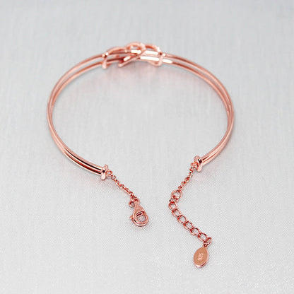 Silver Rose Gold Dual Entangle Bracelet