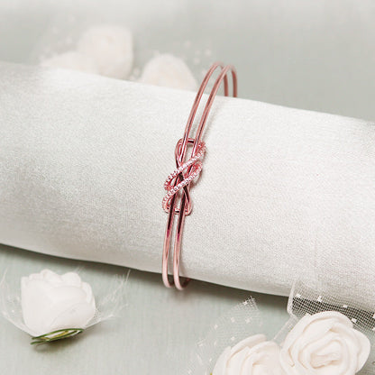 Silver Rose Gold Dual Entangle Bracelet