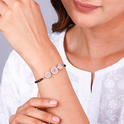 Rose Gold Sparkles Mangalsutra Bracelet