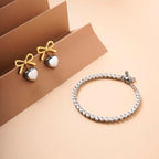 Diamond Affair Bracelet & Bi-metal Wrapped With Love Earrings Combo Set