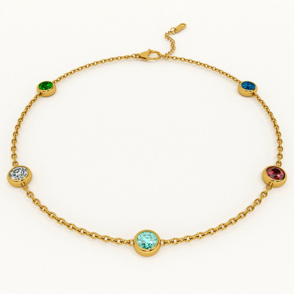 Multi Crystal Charm Bracelet