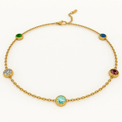 Multi Crystal Charm Bracelet