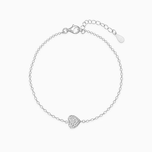 Silver Filled with Love Heart Bracelet