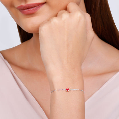 Silver My Heart Beats for You Bracelet