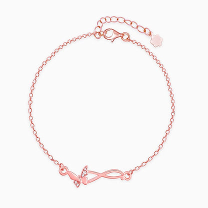Rose Gold Butterfly Infinity Bracelet