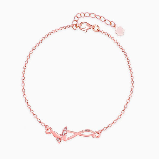 Rose Gold Butterfly Infinity Bracelet