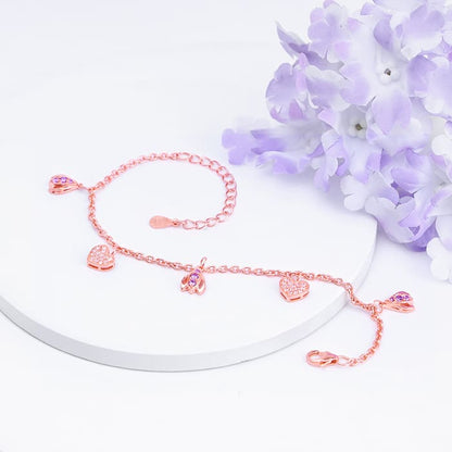 Rose Gold Crocus Heart Bracelet