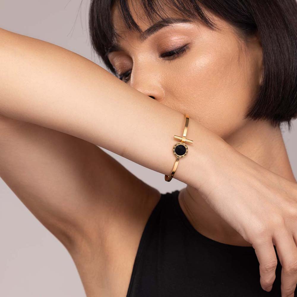 Black Onyx Bangle Bracelet