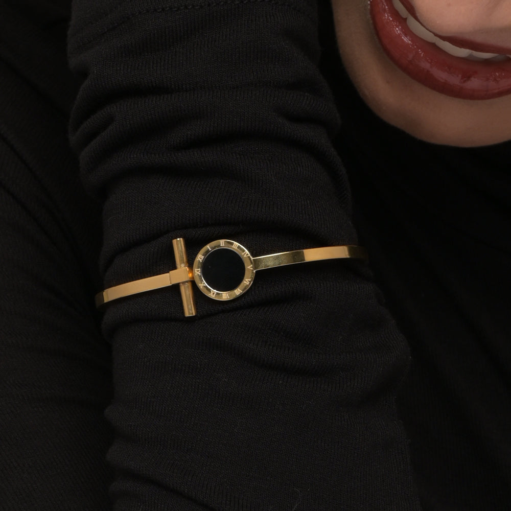 Black Onyx Bangle Bracelet