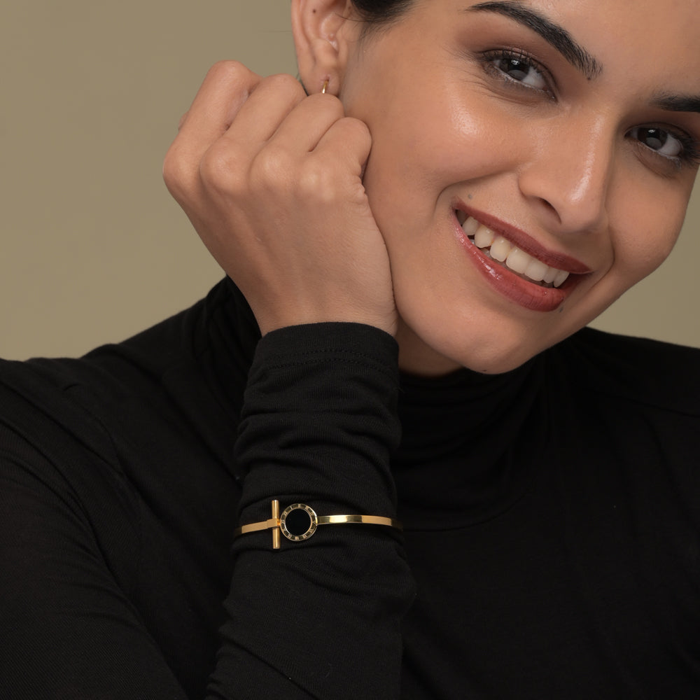 Black Onyx Bangle Bracelet