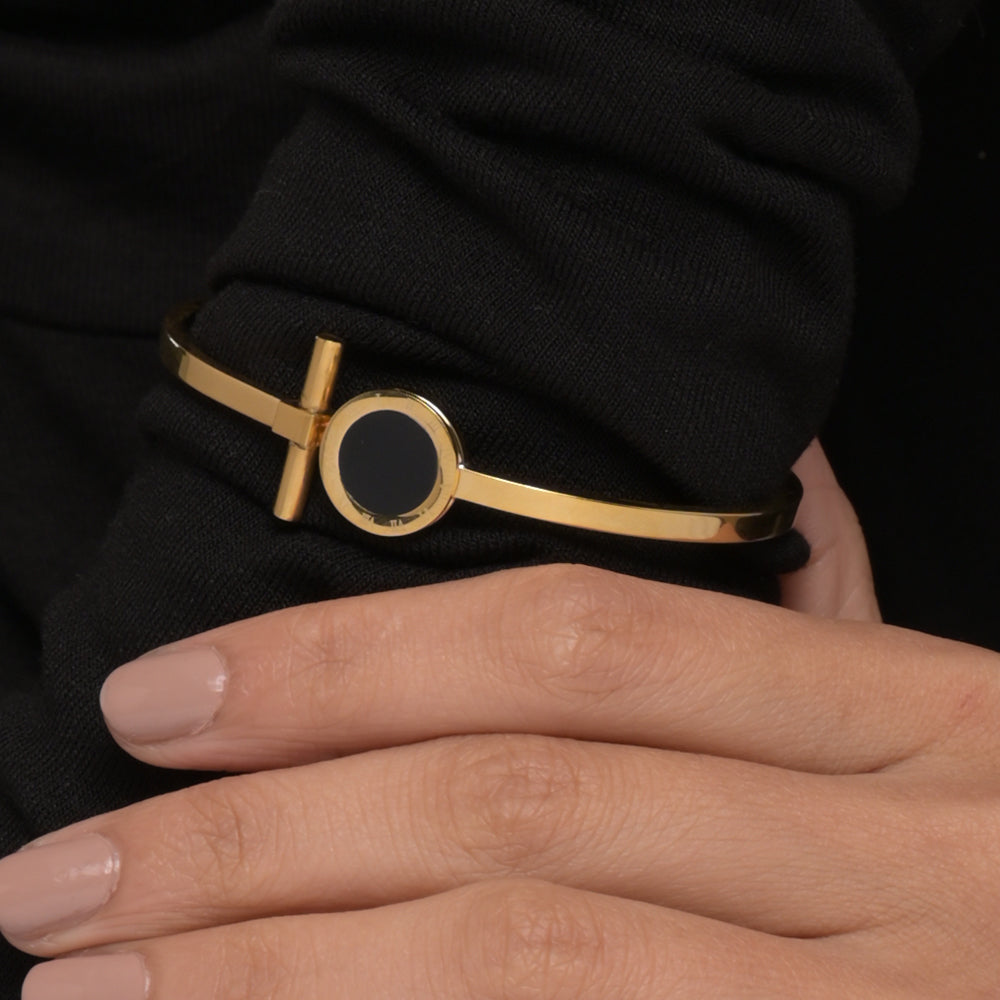 Black Onyx Bangle Bracelet