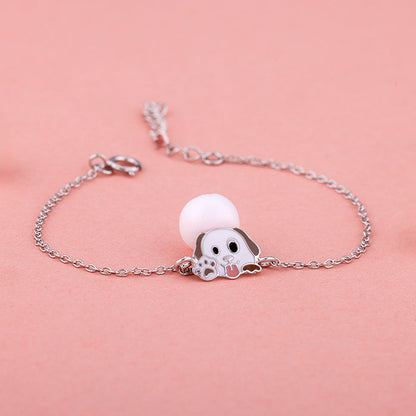 Silver Hello Puppy Kids Bracelet (3-5 yrs)