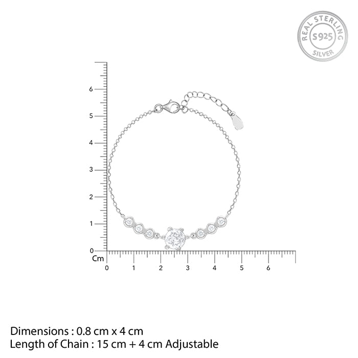 Silver Solitaire Grace Bracelet