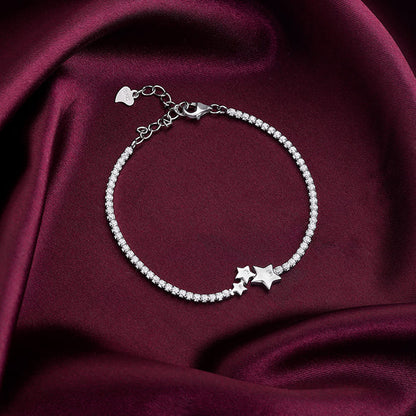 Silver Triple Star Tennis Bracelet