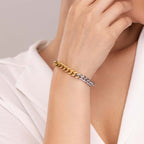 Bi-metal Cuban Chain Bracelet