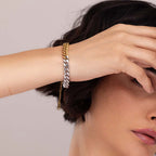 Bi-metal Cuban Chain Bracelet
