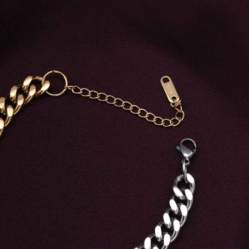 Bi-metal Cuban Chain Bracelet