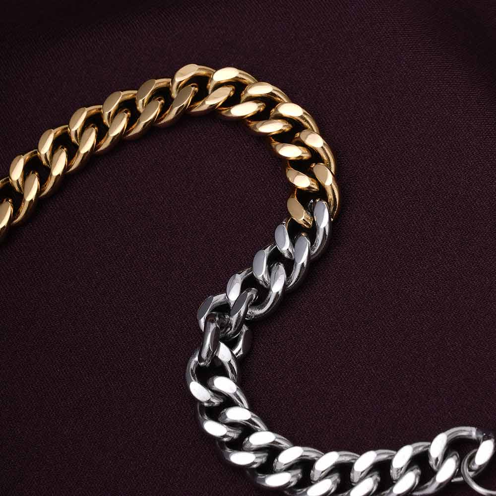 Bi-metal Cuban Chain Bracelet