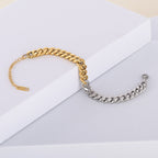 Bi-metal Cuban Chain Bracelet