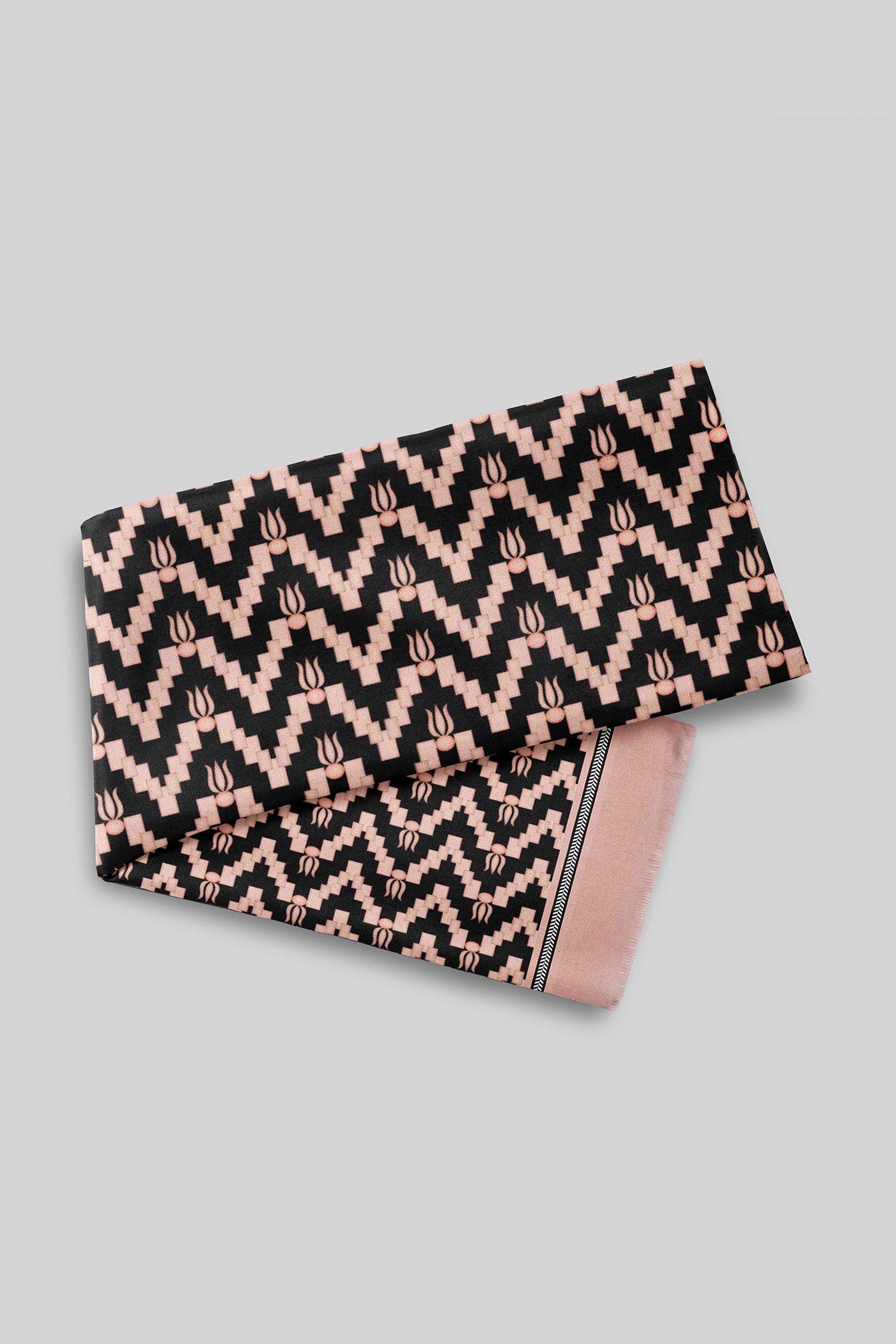 Blush Ivory - Black Printed Scarf