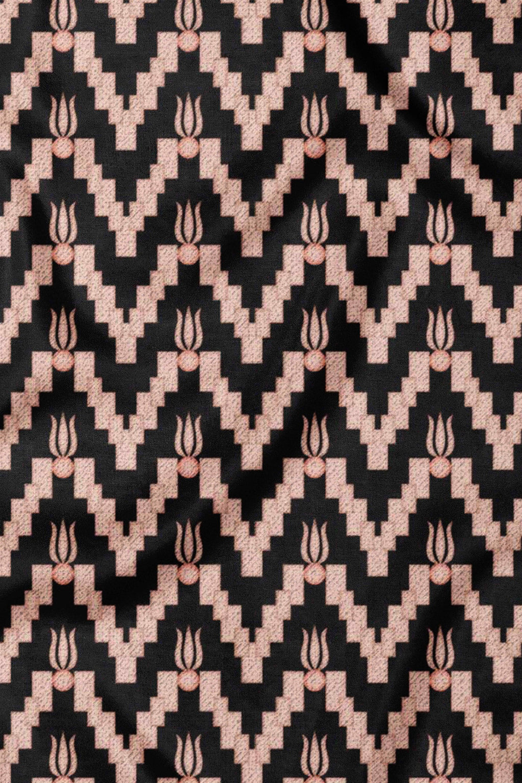 Blush Ivory - Black Printed Scarf