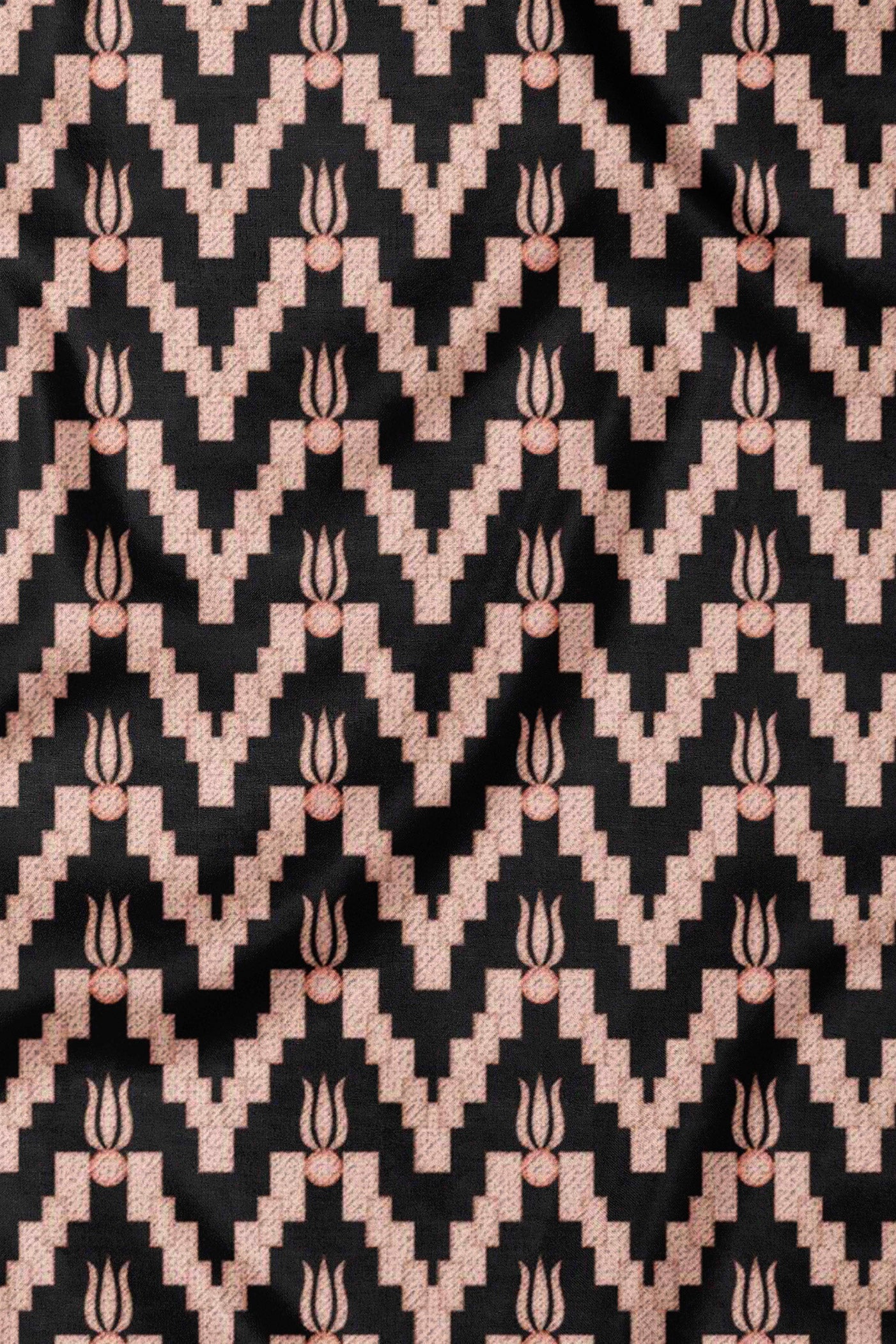 Blush Ivory - Black Printed Scarf