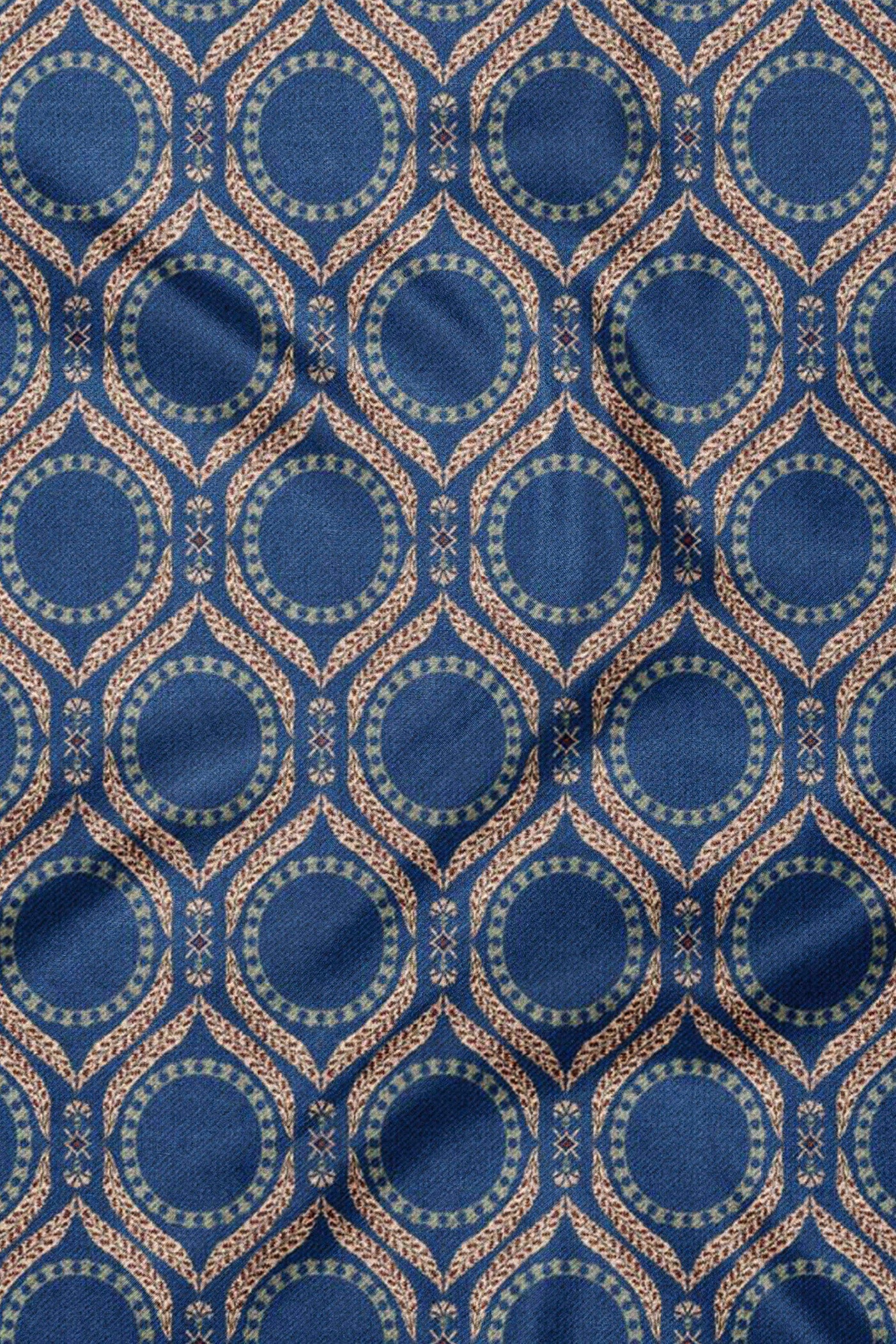 Cobalt Blue Printed Scarf