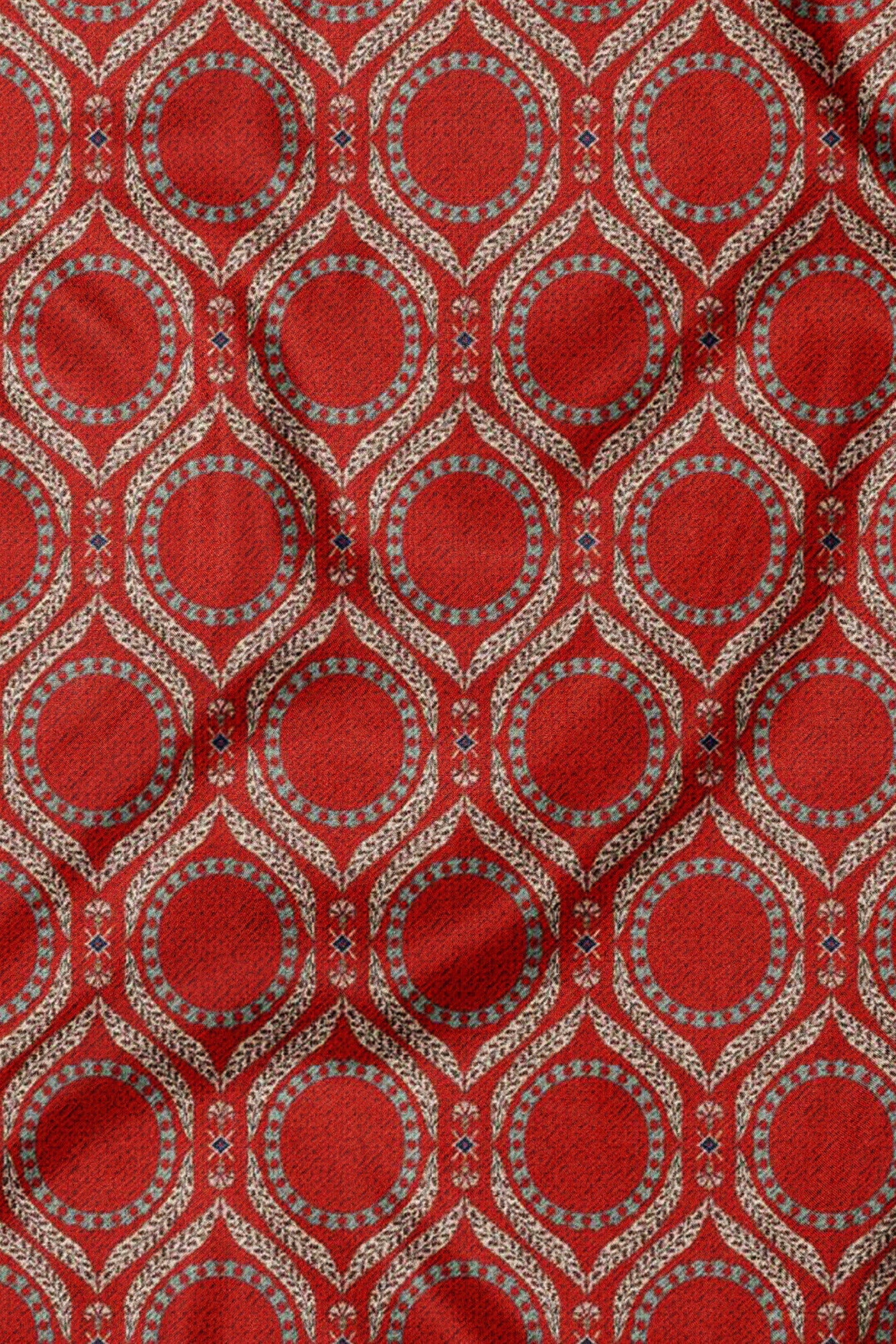 Crimson Red Printed Scarf