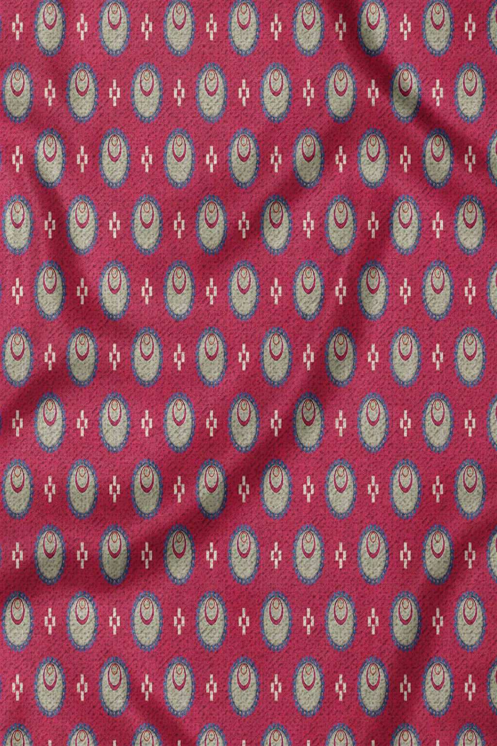 Fuschia Pink Printed Woollen Scarf